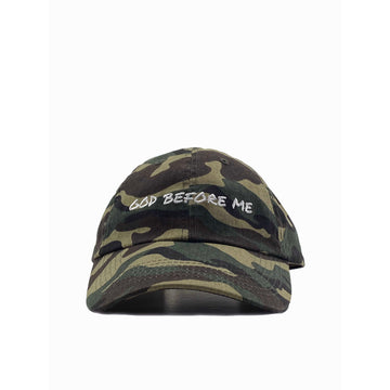 "God Before Me" Dad Hat - flat embroidery